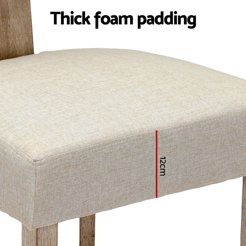 Milford Dining Chairs Set of 2 Linen Fabric Beige