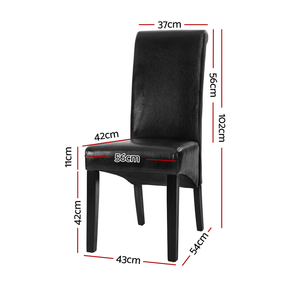 Danson Dining Chairs Set of 2 Leather Black