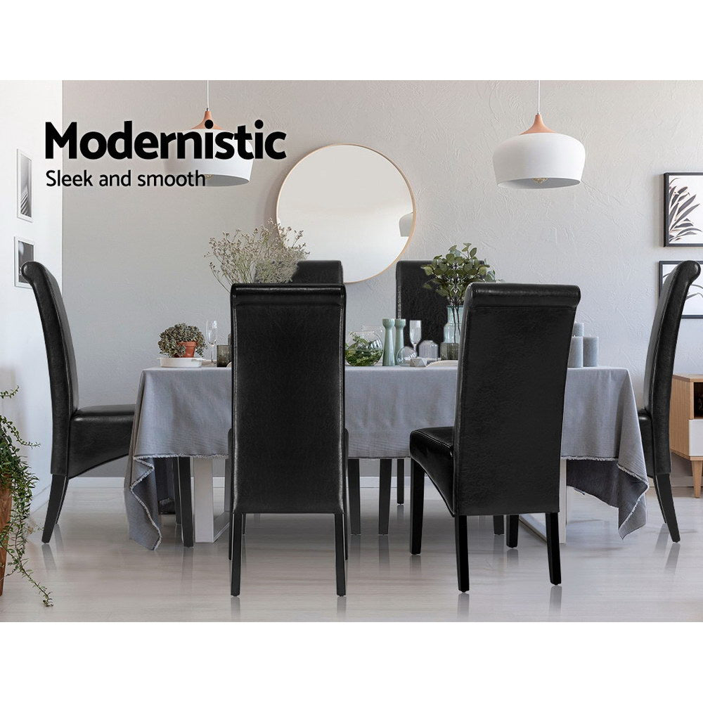 Danson Dining Chairs Set of 2 Leather Black