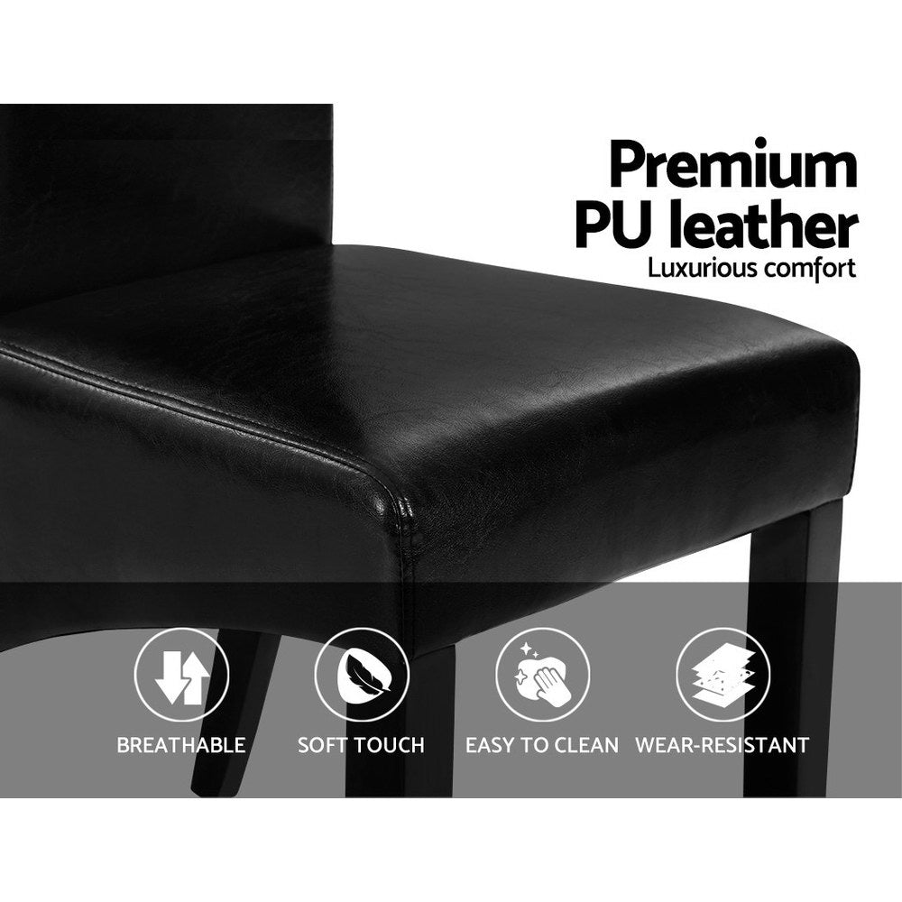 Danson Dining Chairs Set of 2 Leather Black