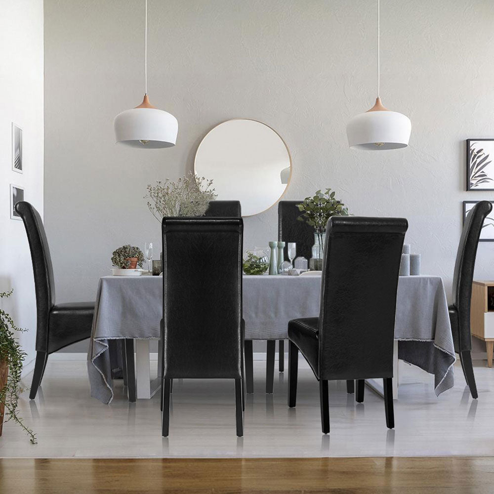 Danson Dining Chairs Set of 2 Leather Black
