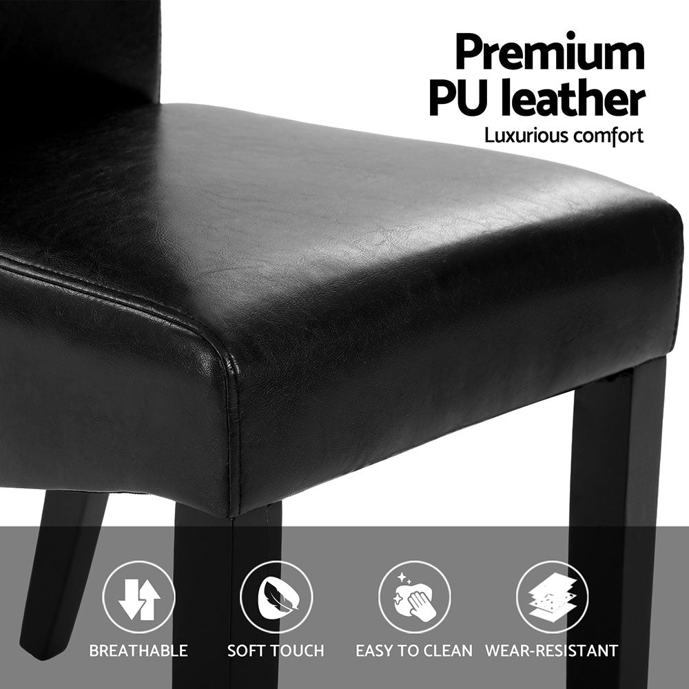 Danson Dining Chairs Set of 2 Leather Black