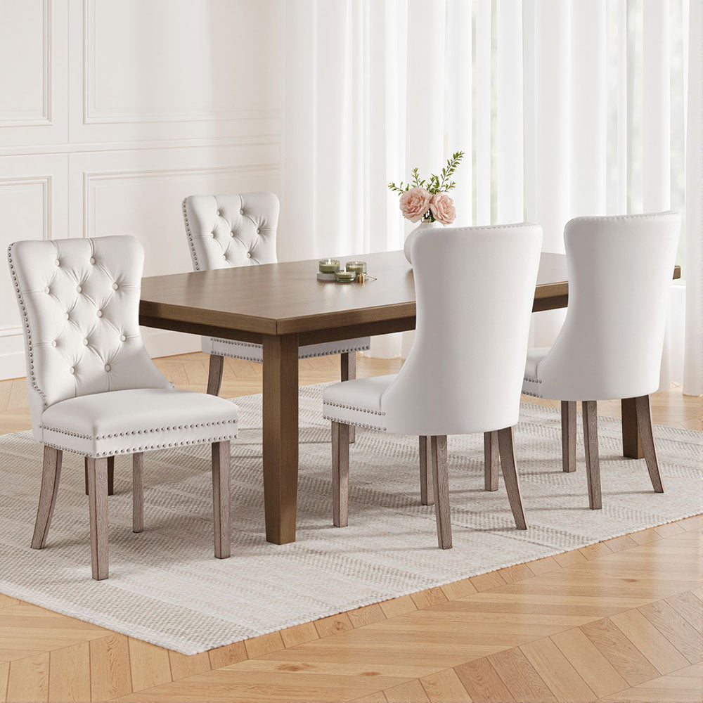 Artiss Set of 4 Dining Chairs Velvet Beige