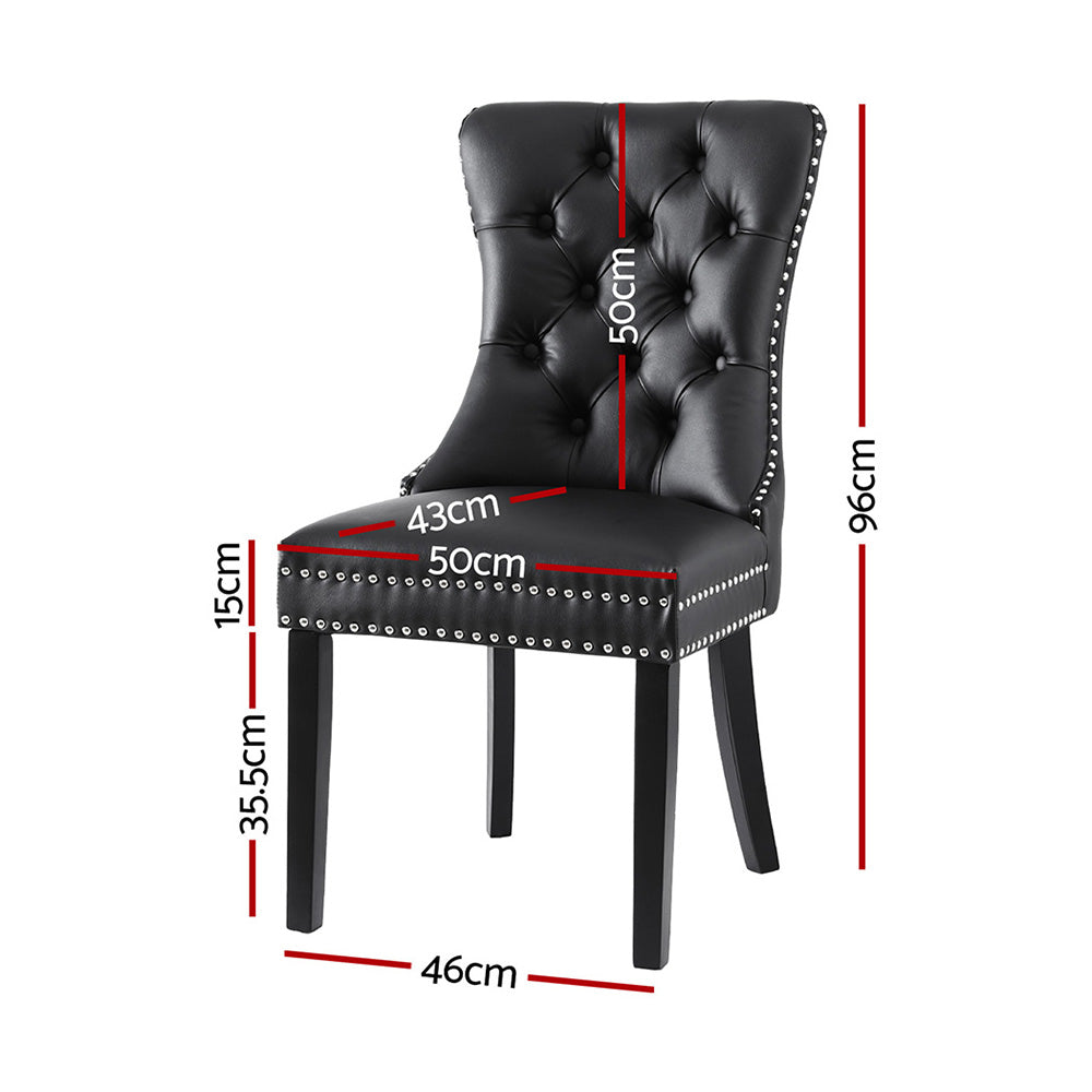 Artiss Dining Chairs Set of 2 Black Leather