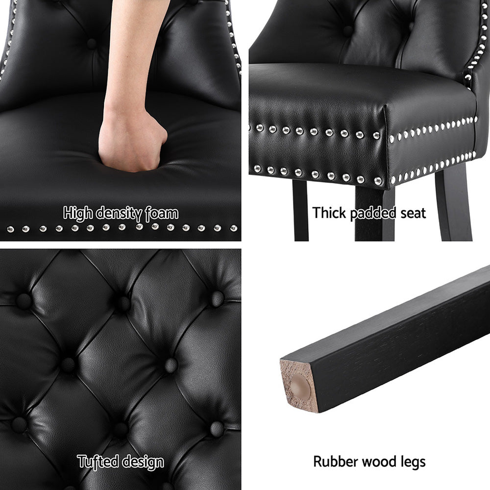 Artiss Dining Chairs Set of 2 Black Leather