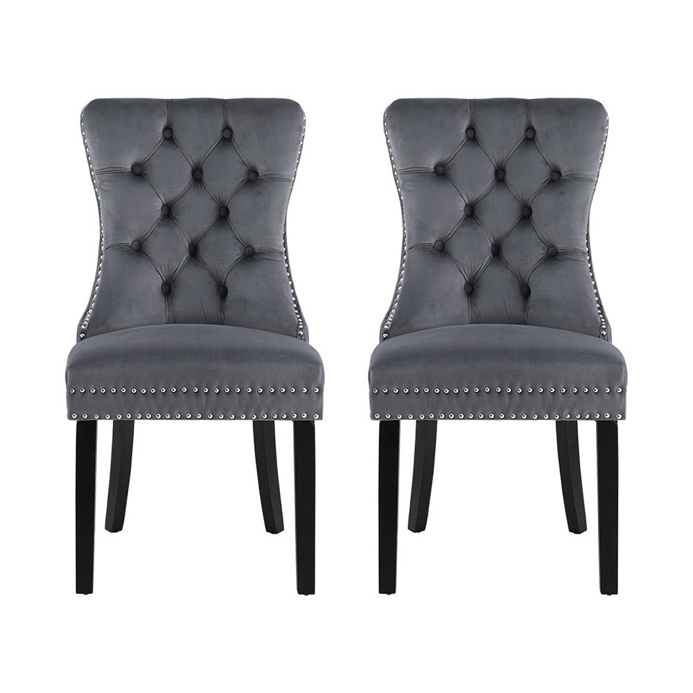 Artiss Dining Chairs Set of 2 Grey Velvet