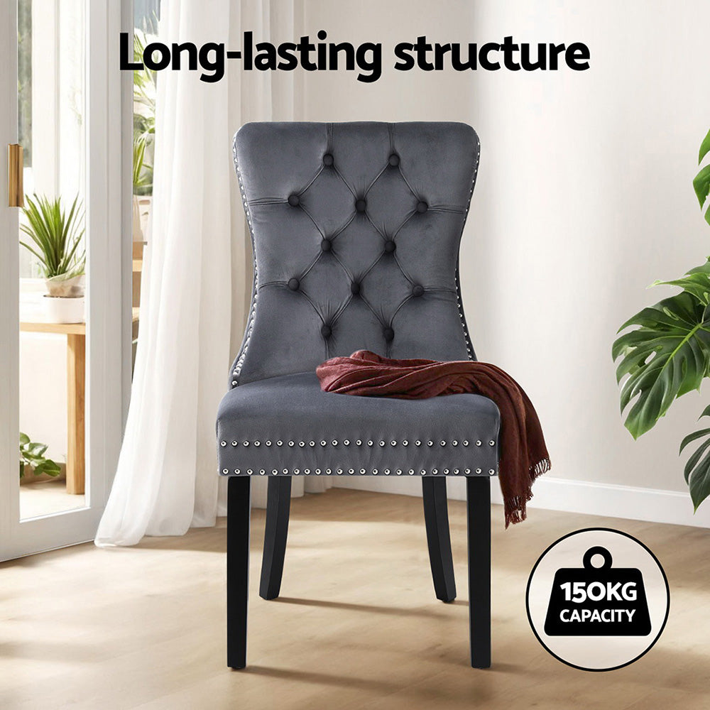 Artiss Dining Chairs Set of 2 Grey Velvet