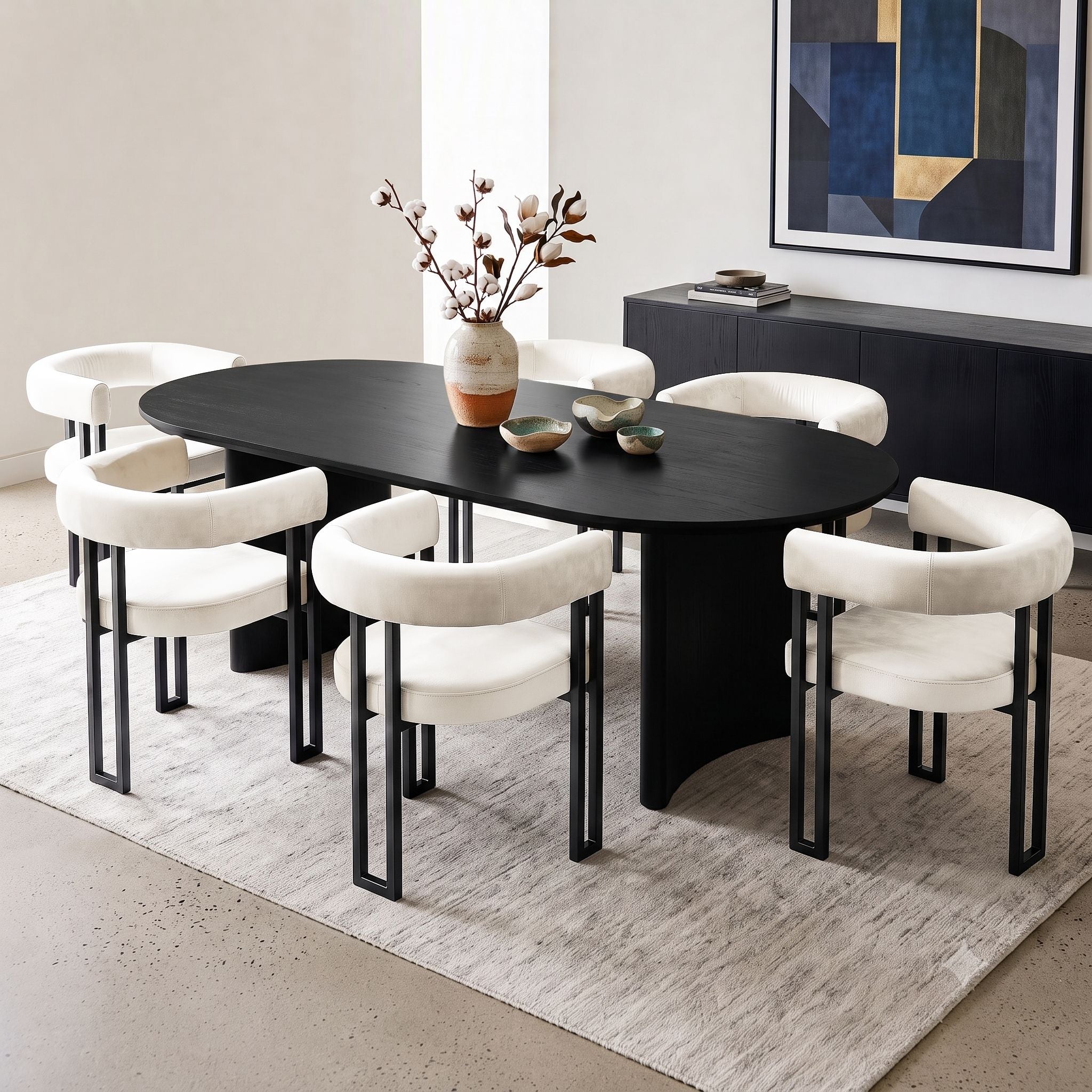Artiss Dining Chairs Set of 6 Velvet Upholstered Barrel Chairs with Curved Armrests & Back Beige