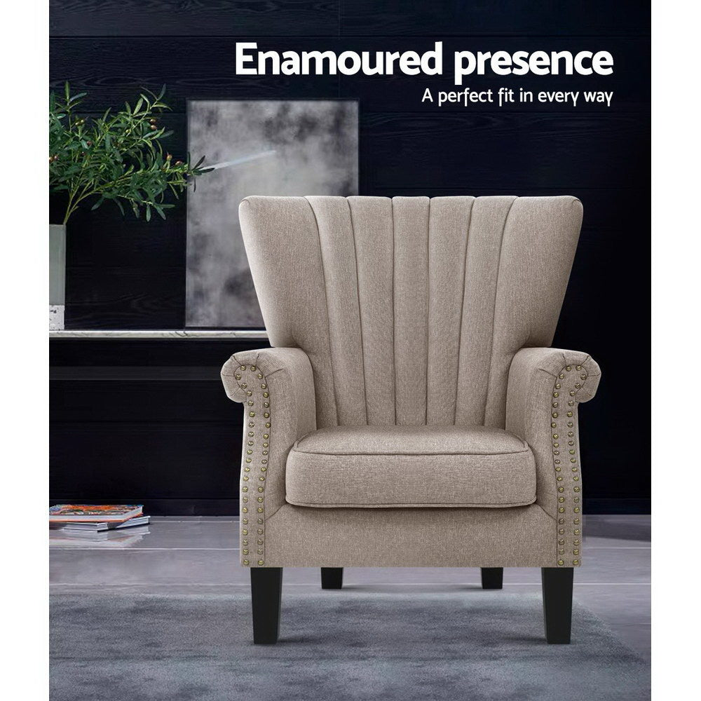 Andrew Wingback Armchair Beige