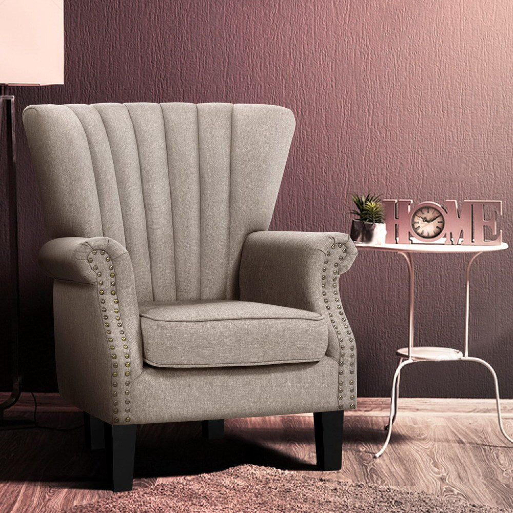 Andrew Wingback Armchair Beige