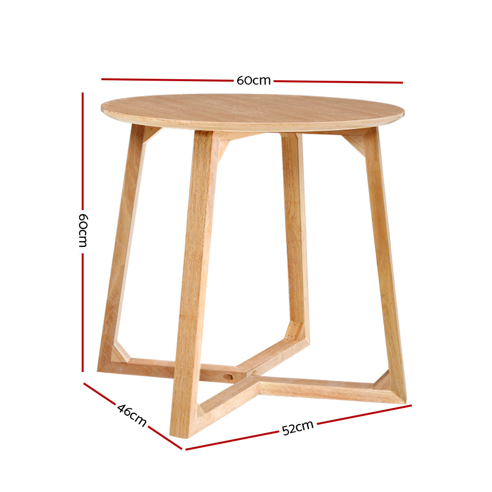 Round Coffee Table Wooden Natural Finish