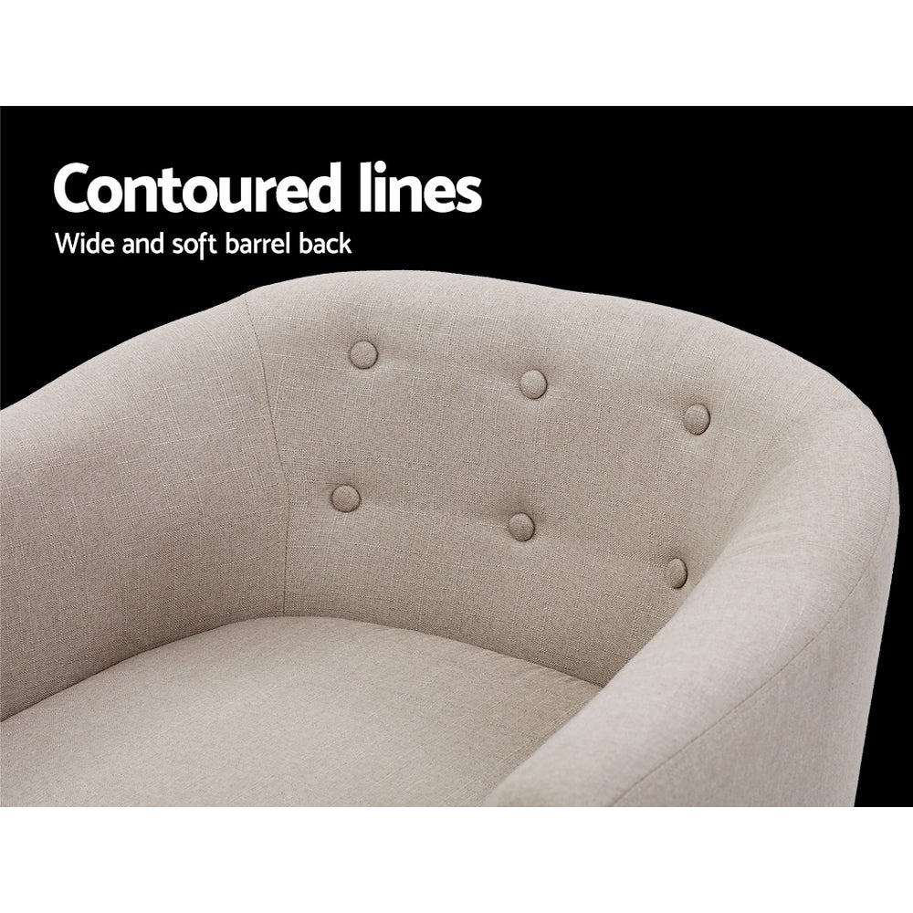 Adora Armchair Tub Chair Beige Linen