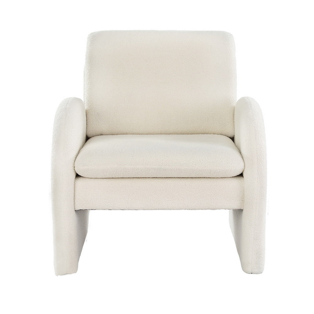 Artiss Boucle Armchair Curved Accent Chair White