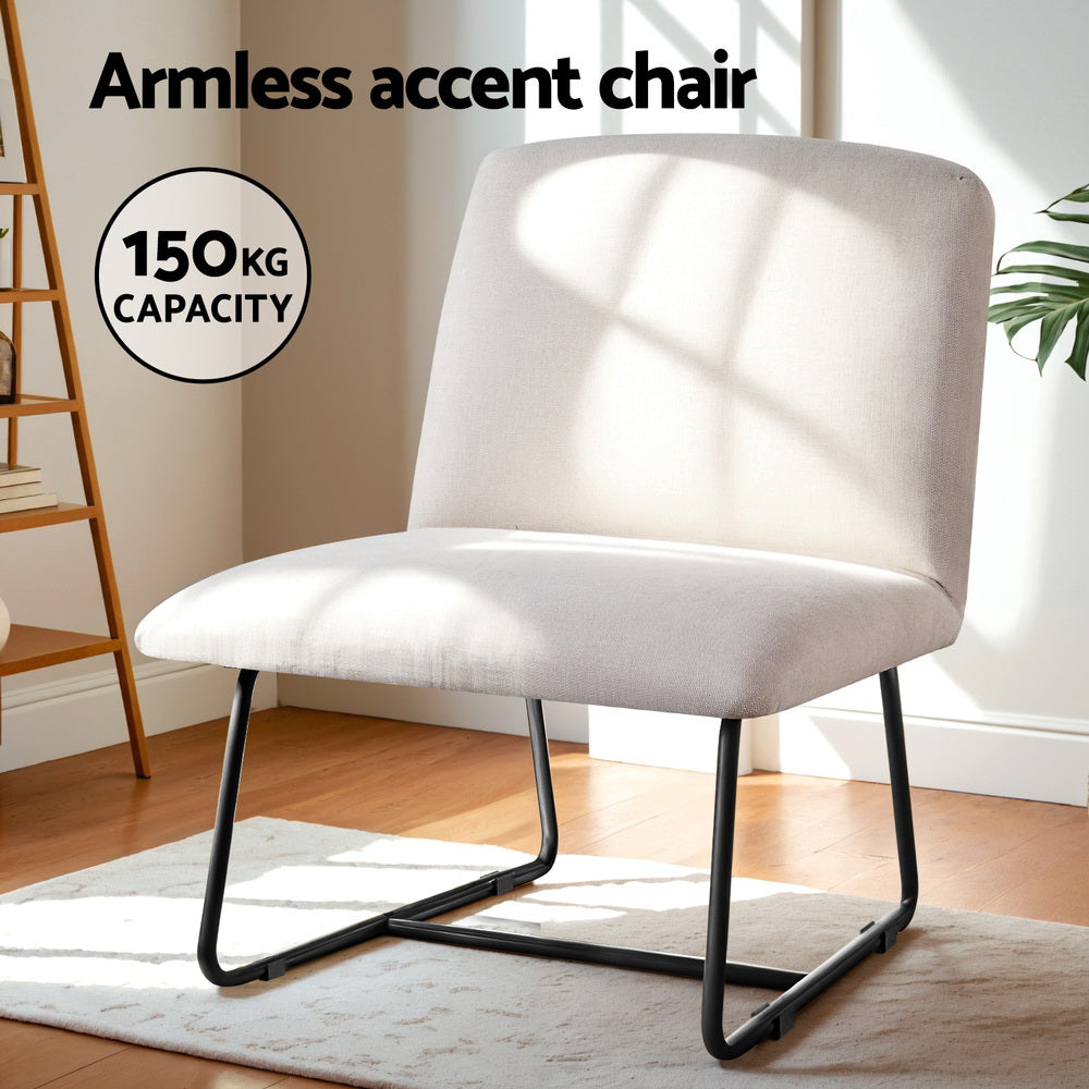 Accent Armchair Cross Leg Beige