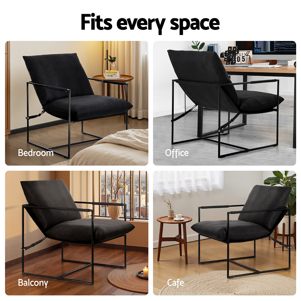 Accent Lounge Armchair Sling Black