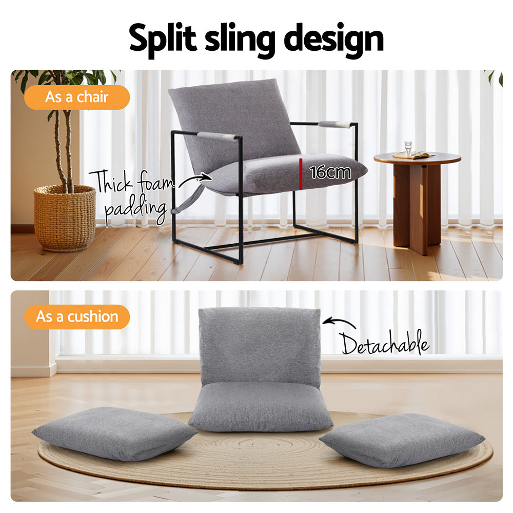 Accent Sling Armchair Lounge Chair Grey