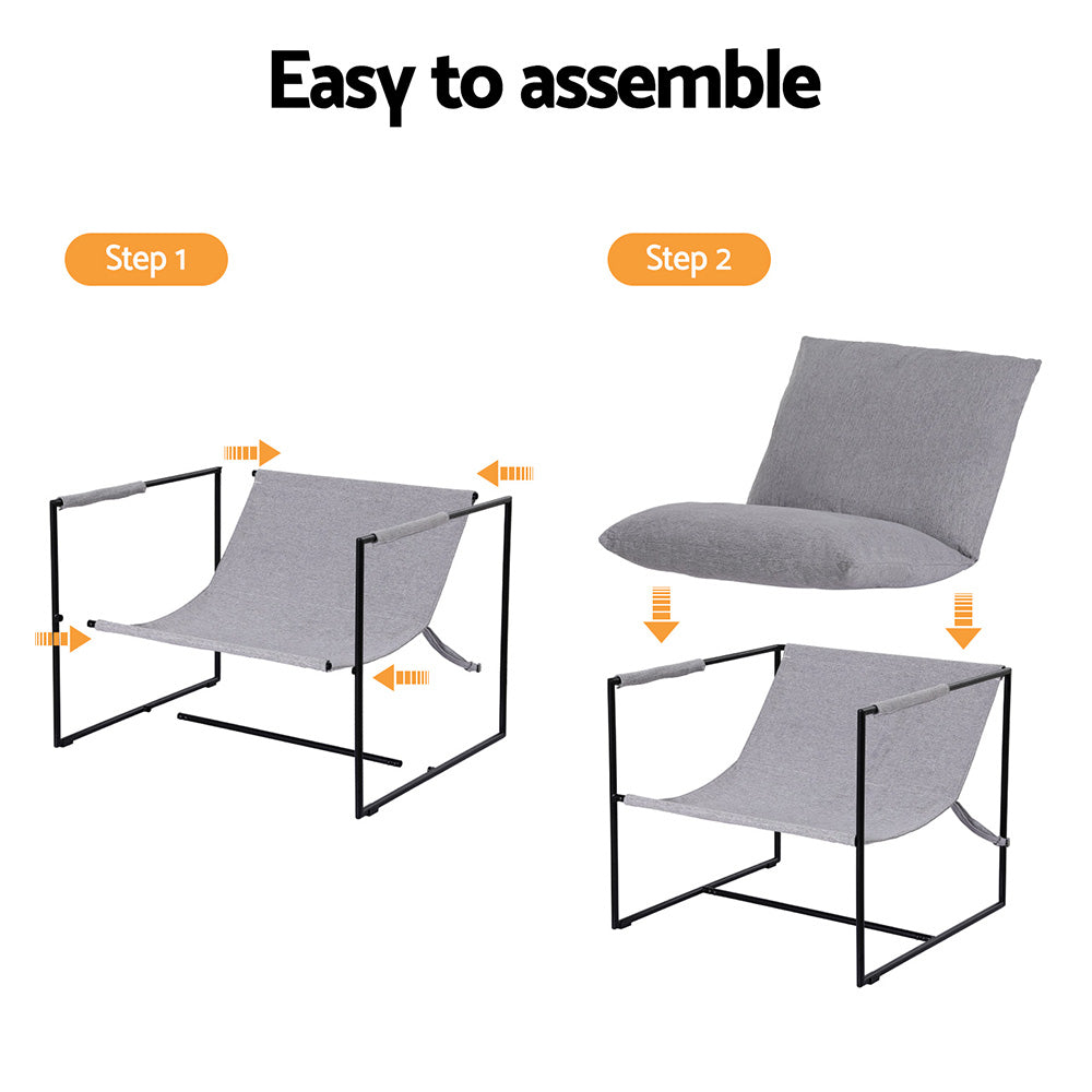 Accent Sling Armchair Lounge Chair Grey
