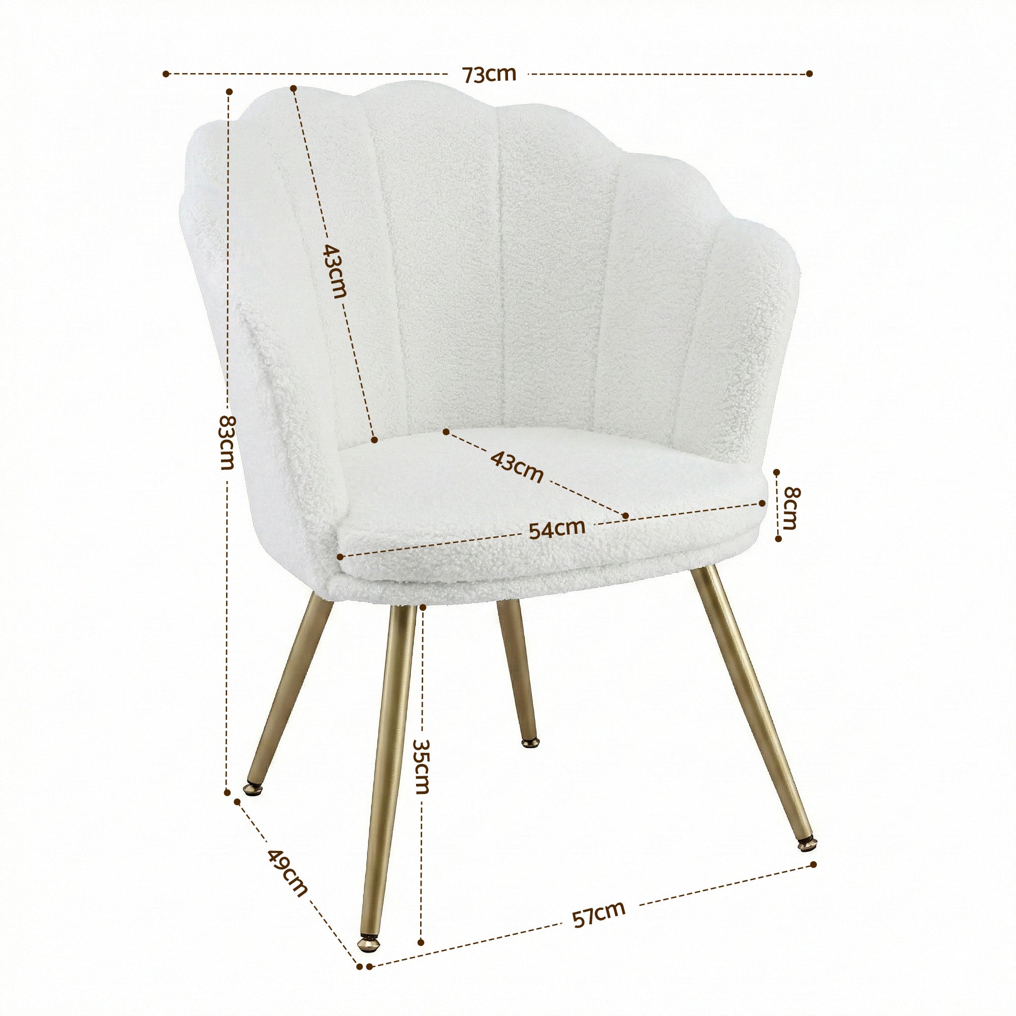Artiss Armchair Teddy Fleece White Callista
