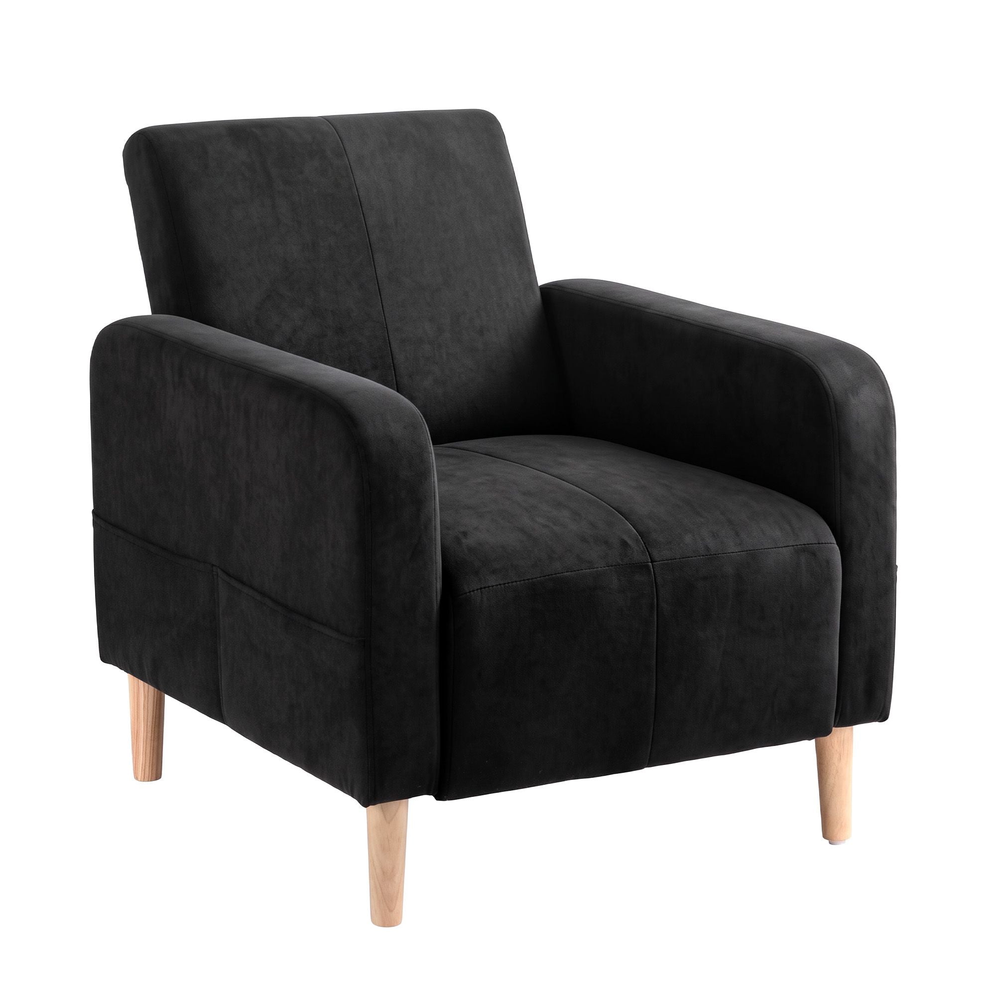 Artiss Reclining Armchair Velvet Sofa Bed Daybed Chair Single Chair Black