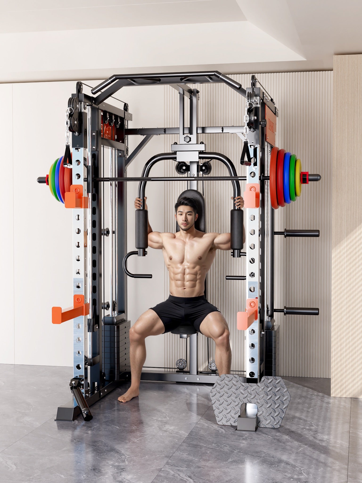 SmartFit M1 Ultra Leg Press and Chest Fly Multi Functional Training Smith Machine Home Gym with 140kgs pin loaded package
