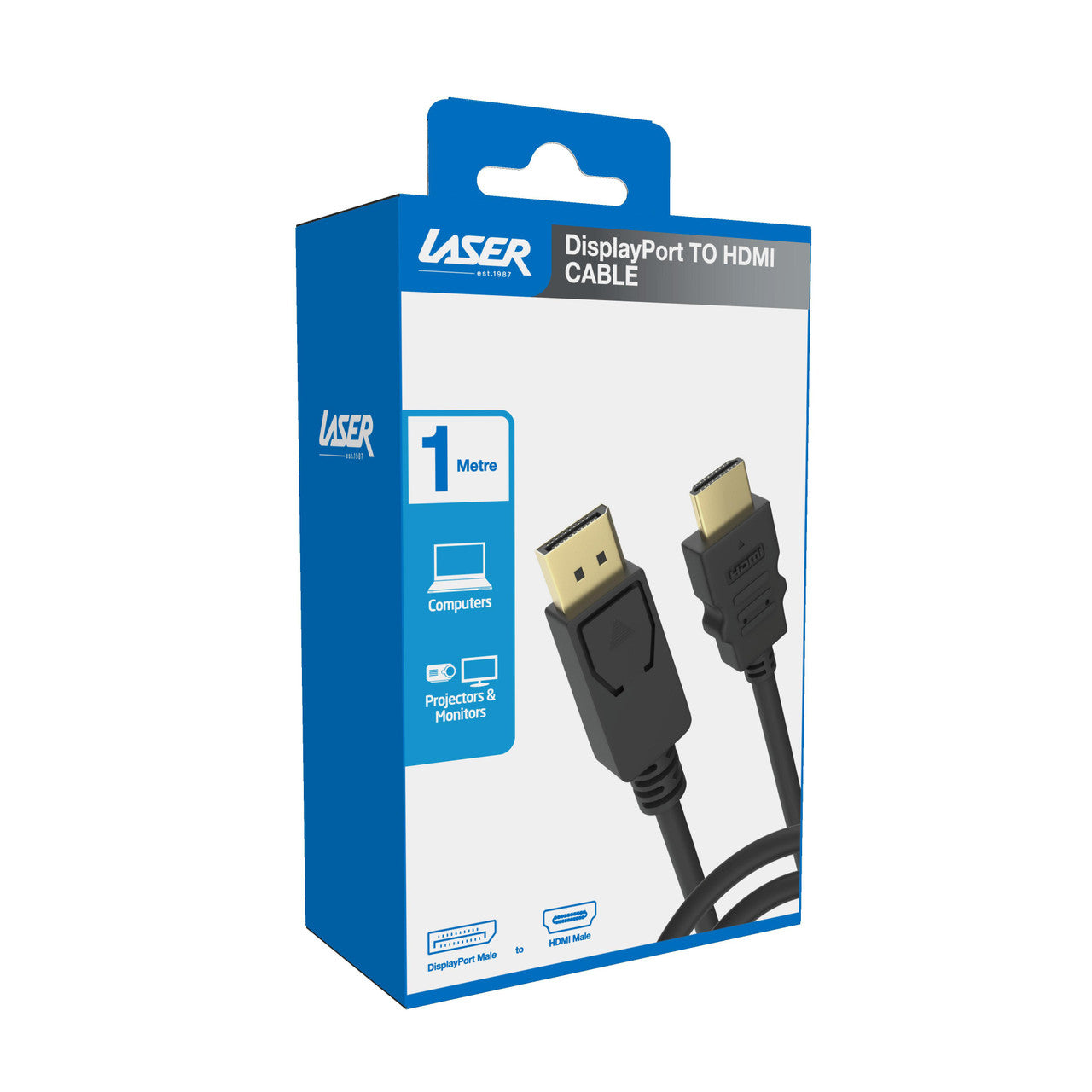 Laser DisplayPort to HDMI Cable 1080p 1m