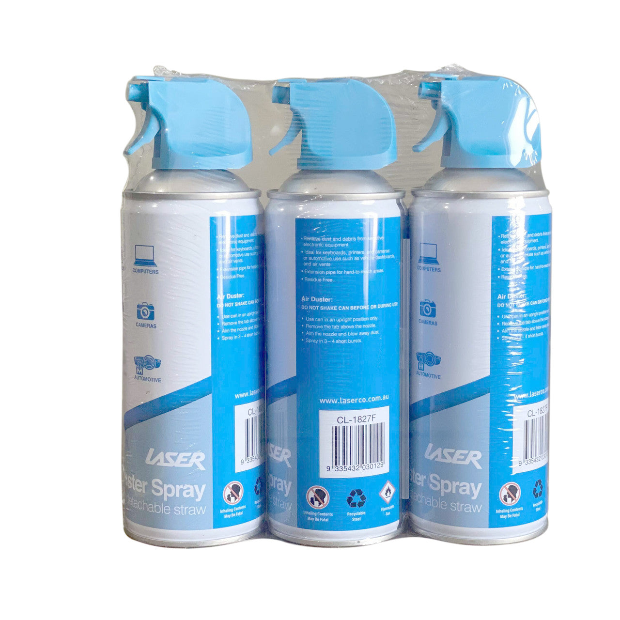 Laser 400ml Compressed Air Duster Spray 3 Pack