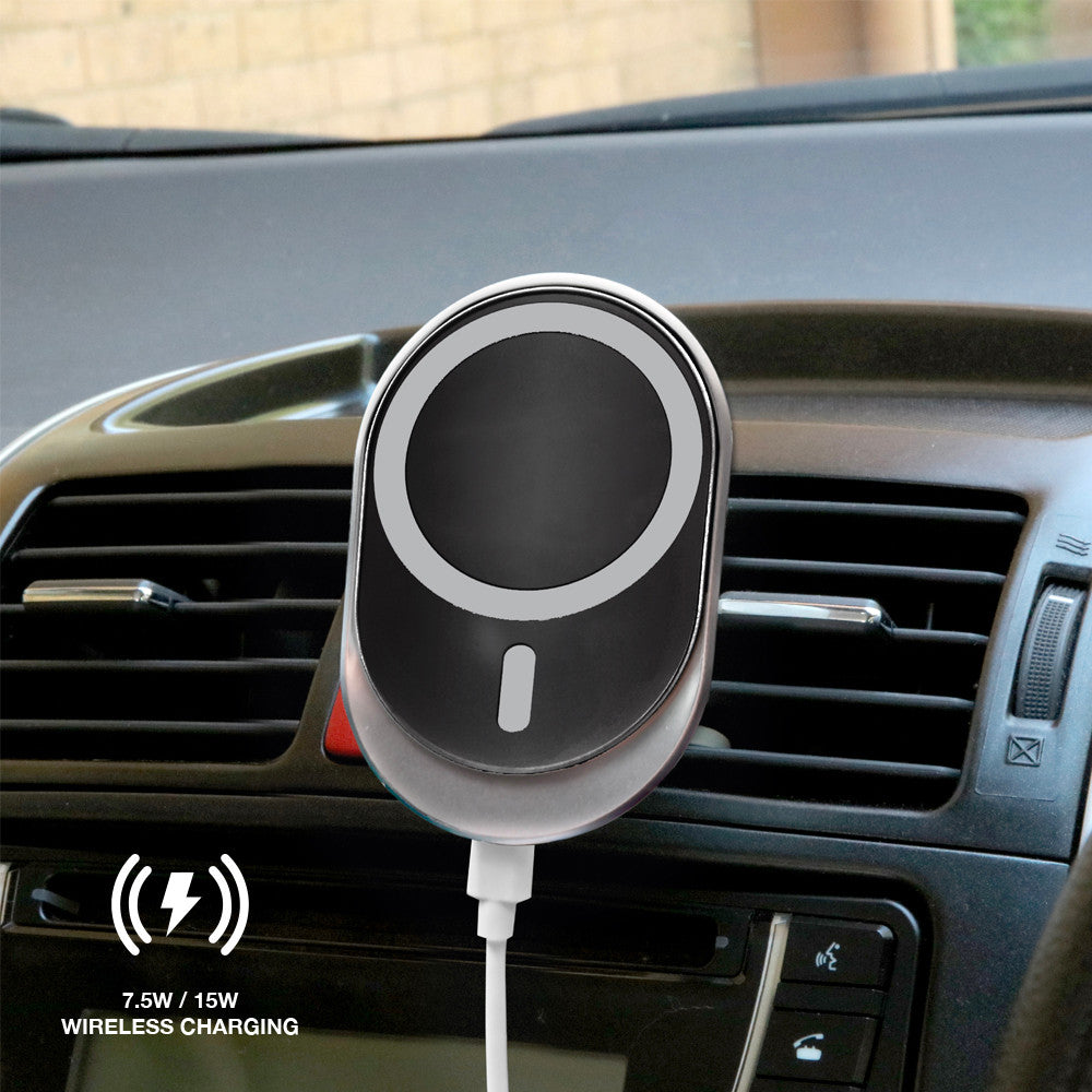 Laser 15W MagSafe Car Charger Mount Black