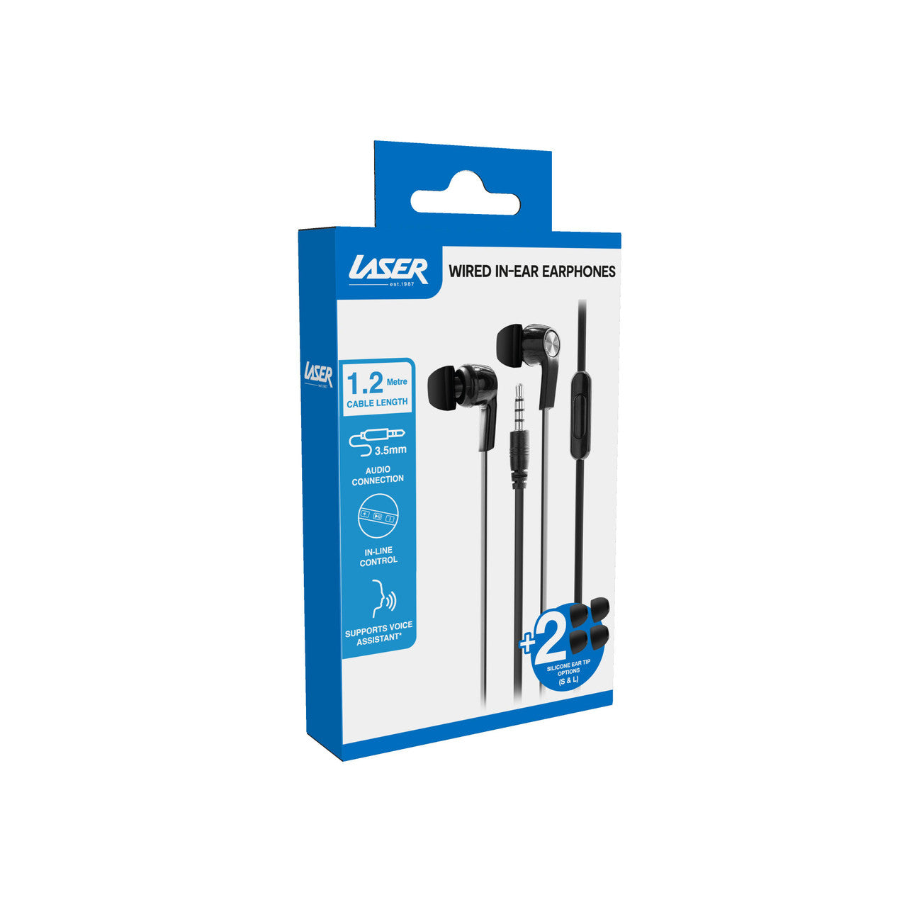 Laser Wired In-Ear Earphones Black