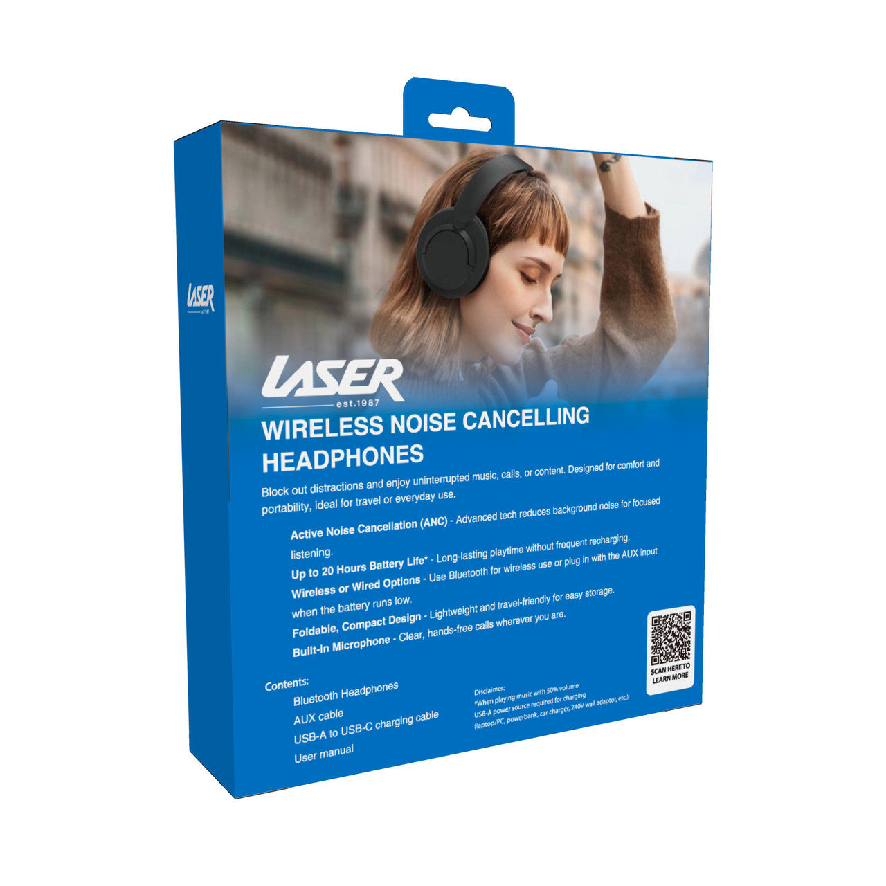 Laser ANC Bluetooth Headphones Black