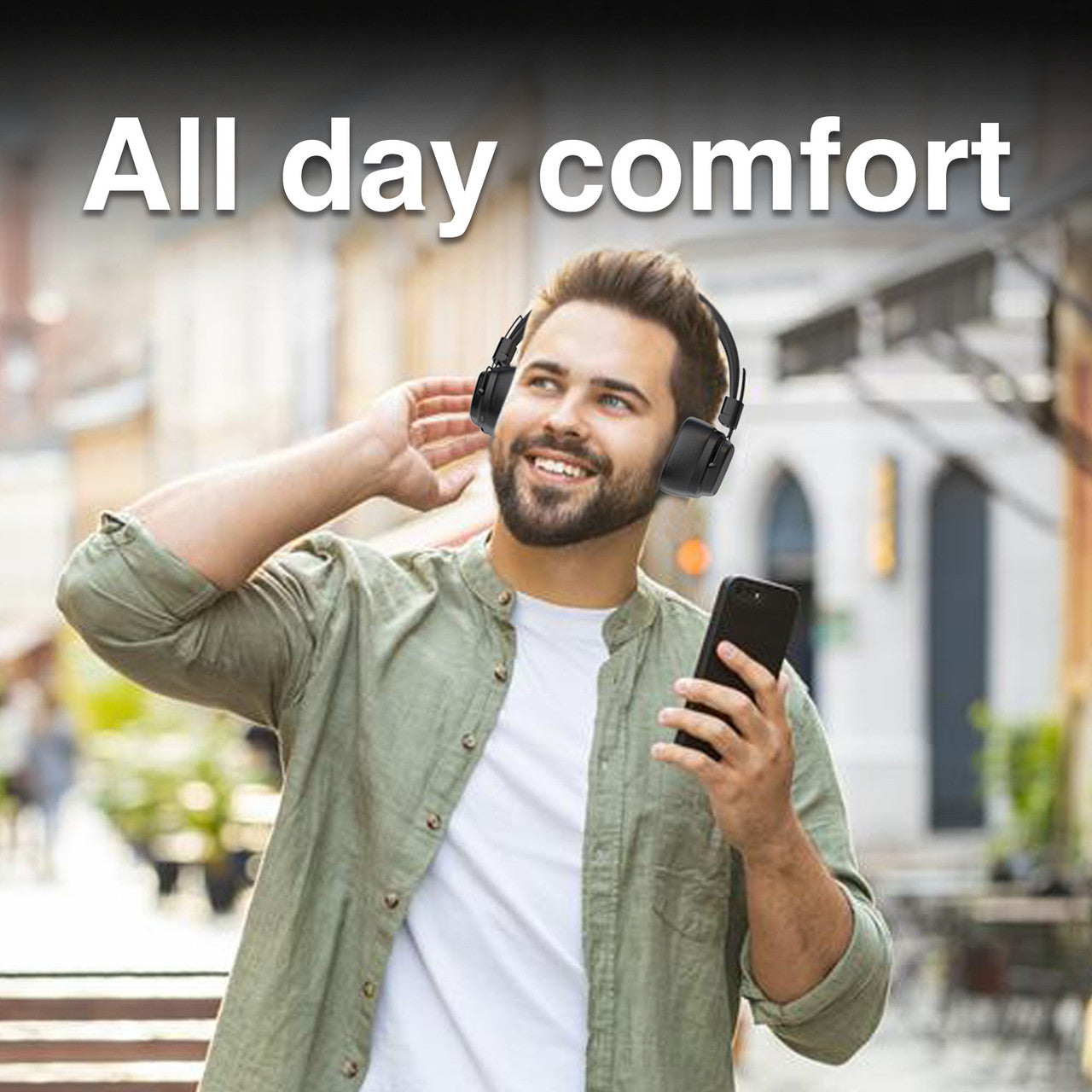 Soundtec by Laser Wireless On-Ear Headphones Black