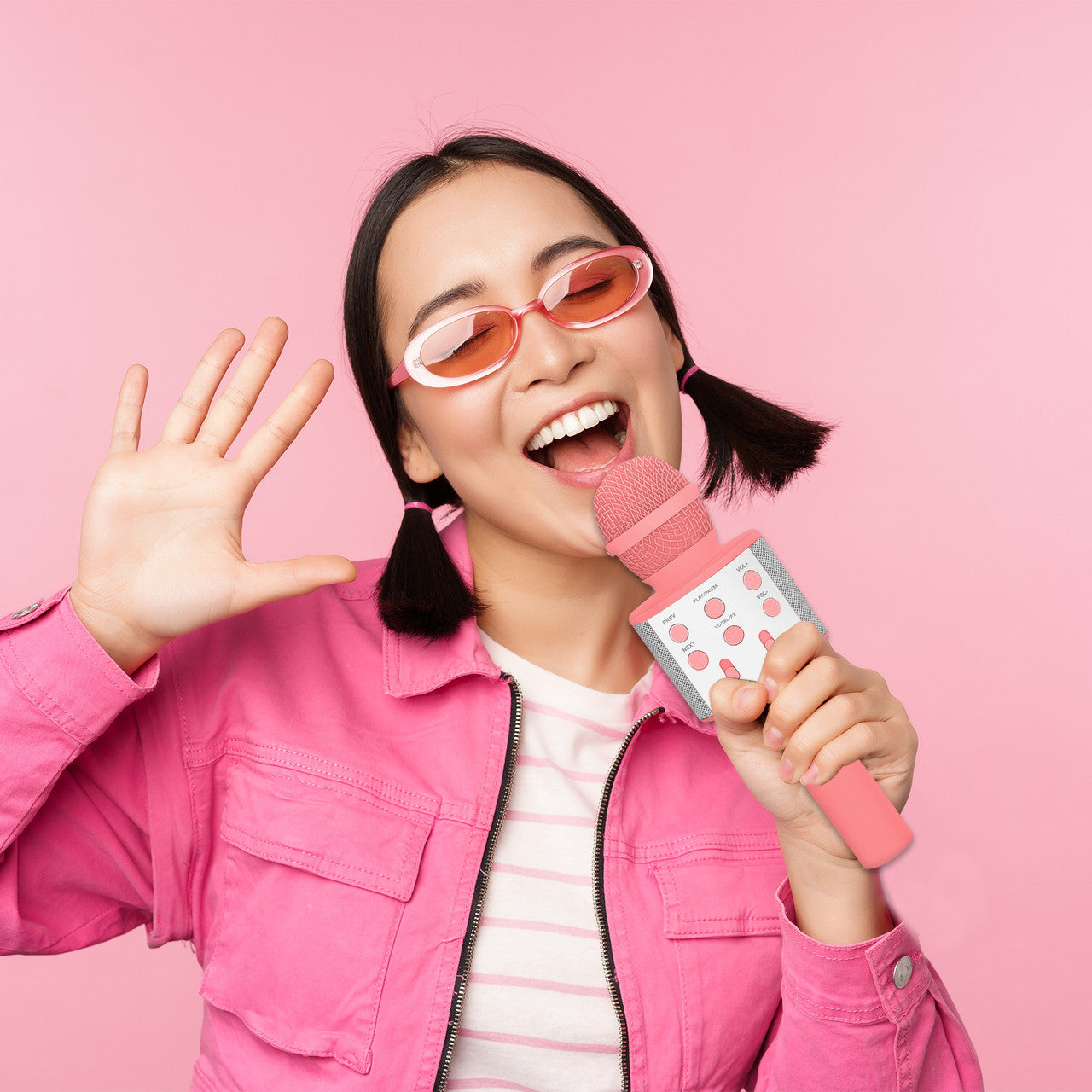 Laser Karaoke Microphone Sunset Coral