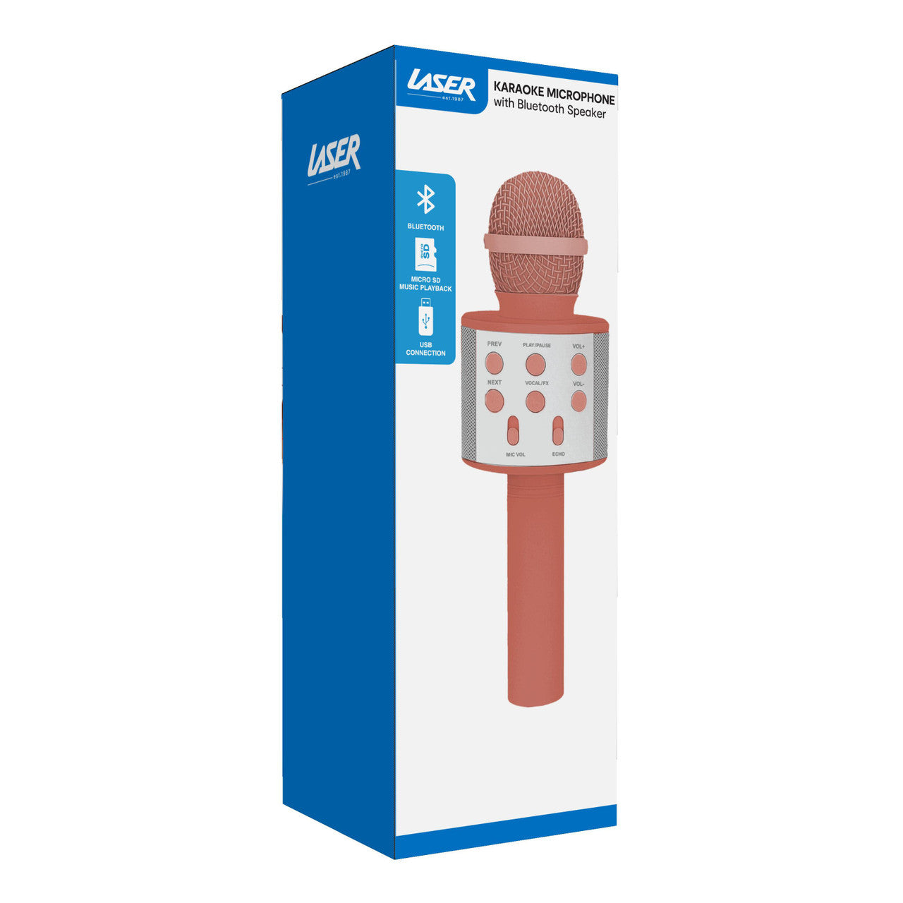 Laser Karaoke Microphone Sunset Coral