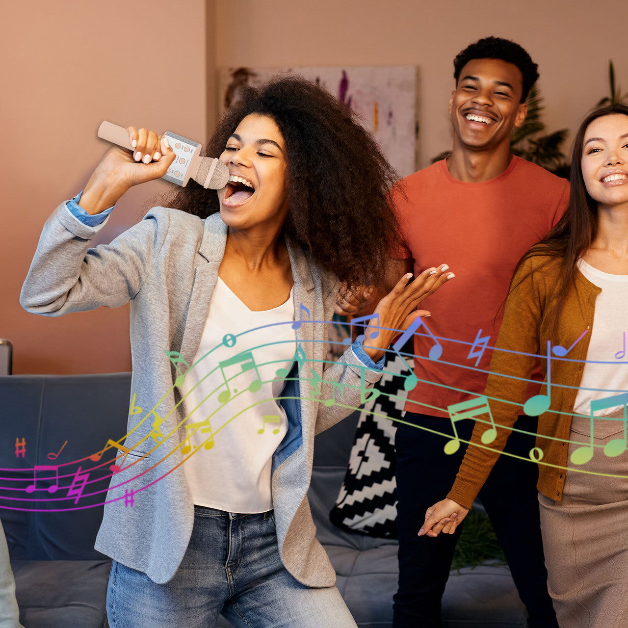 Laser Karaoke Microphone Transcendent Pink