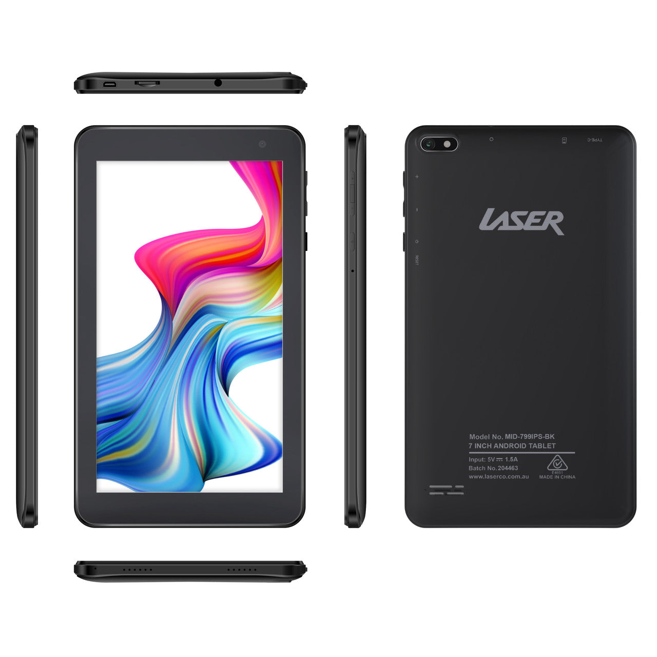 Laser 7 Inch Android 13 Tablet 3GB 32GB Pink Silicon Case
