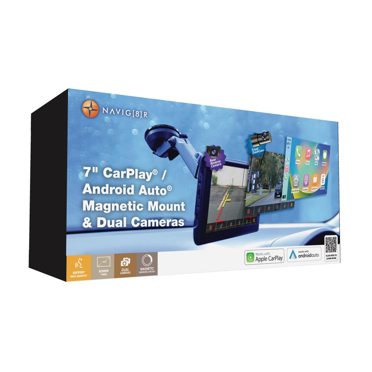 Laser 7in CarPlay Android Auto Dual Cameras