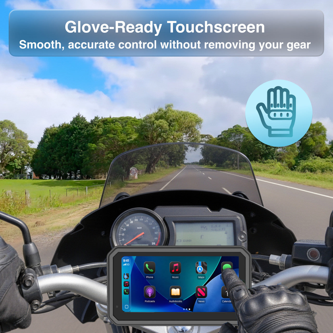 Laser 6-inch Wireless Motorbike CarPlay Android Auto