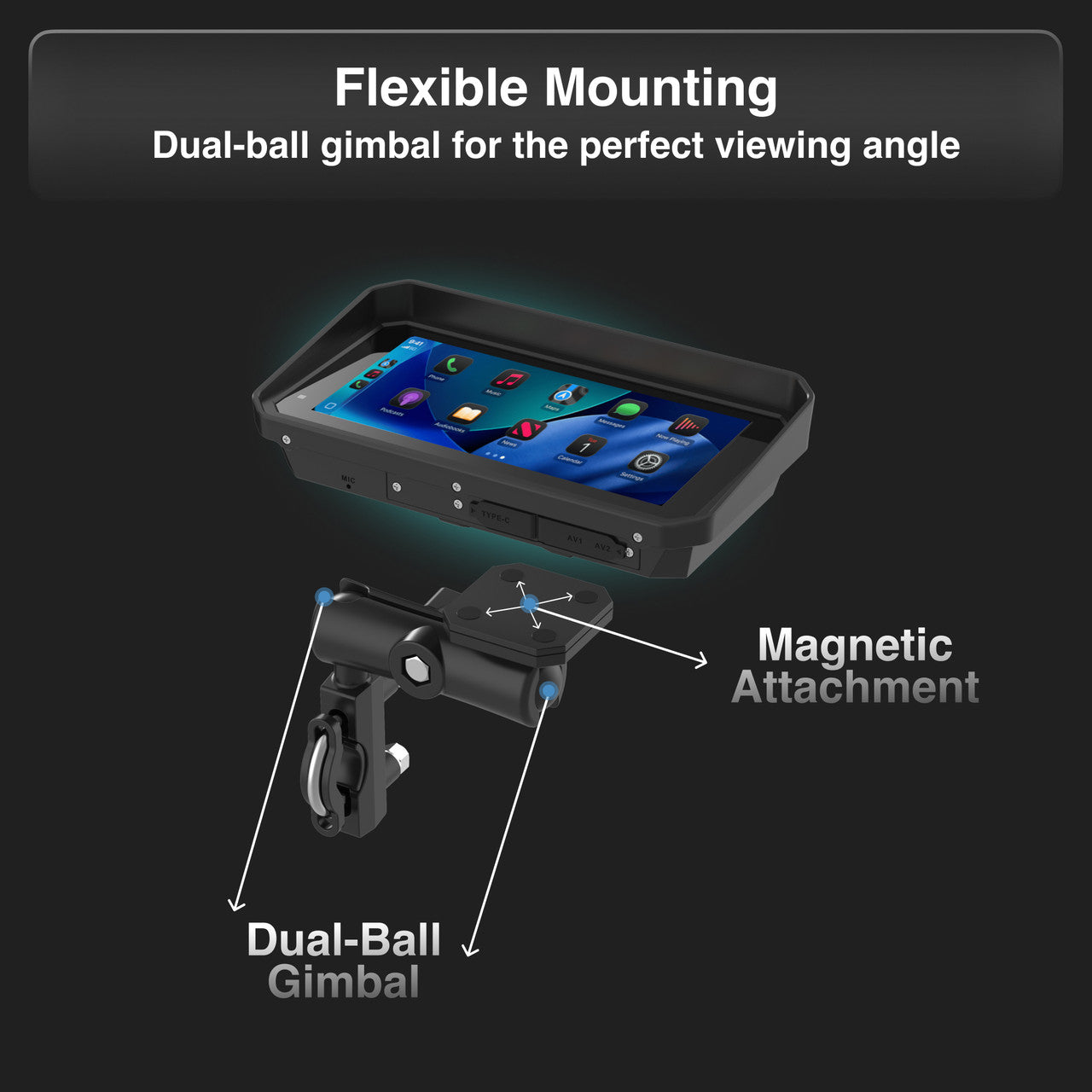 Laser 6-inch Wireless Motorbike CarPlay Android Auto