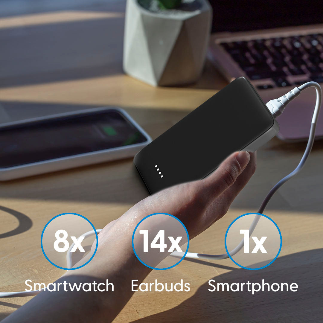 Laser 5000mAh Powerbank Charcoal