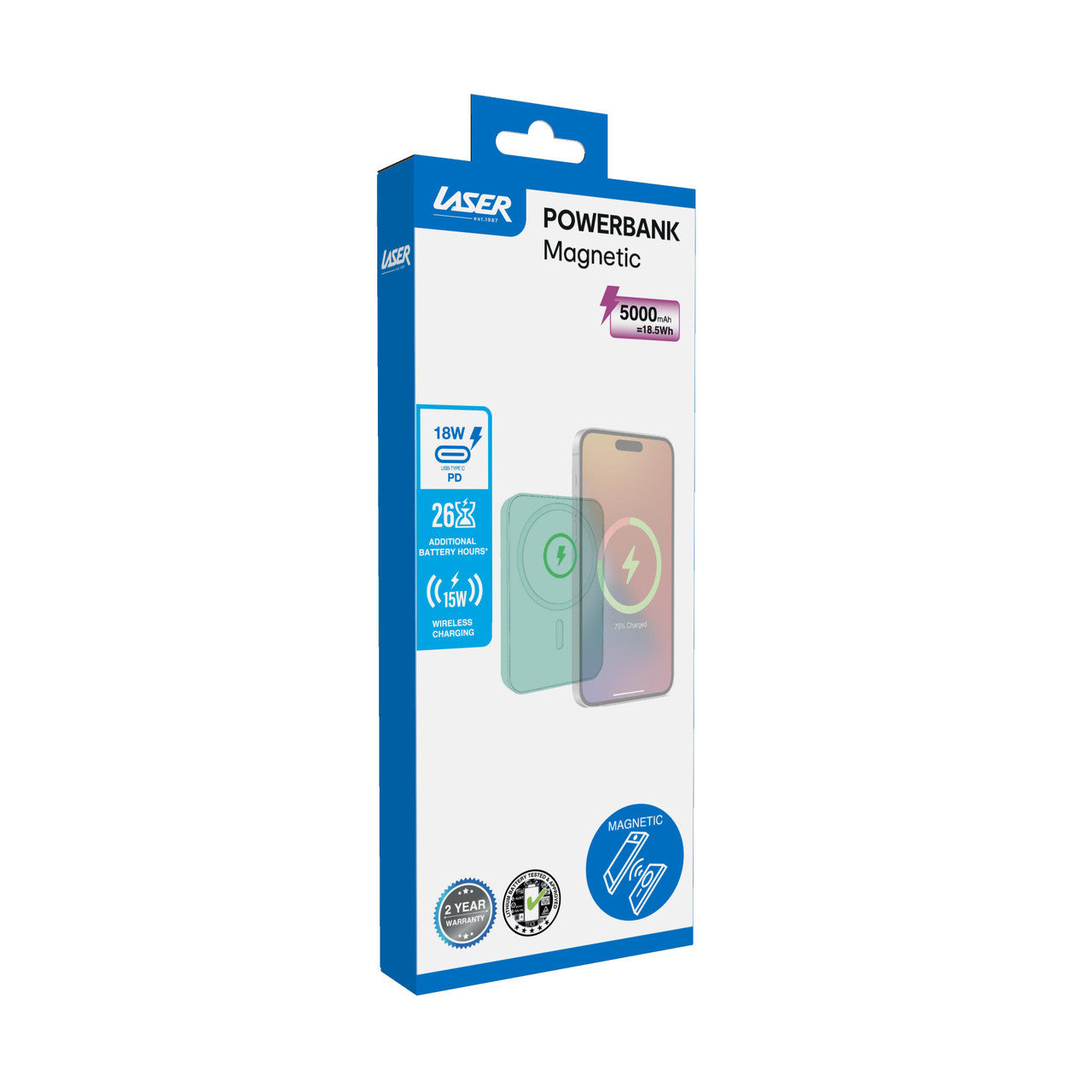 Laser Slim Magnetic 5K Power Bank Aquatic Awe