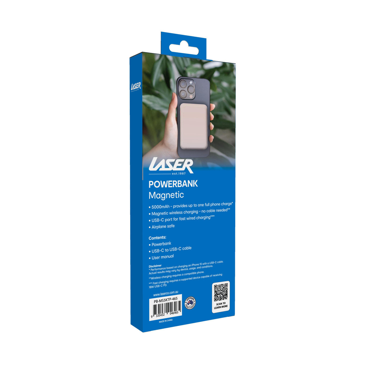 Laser Slim Magnetic 5K Power Bank Transcendent Pink