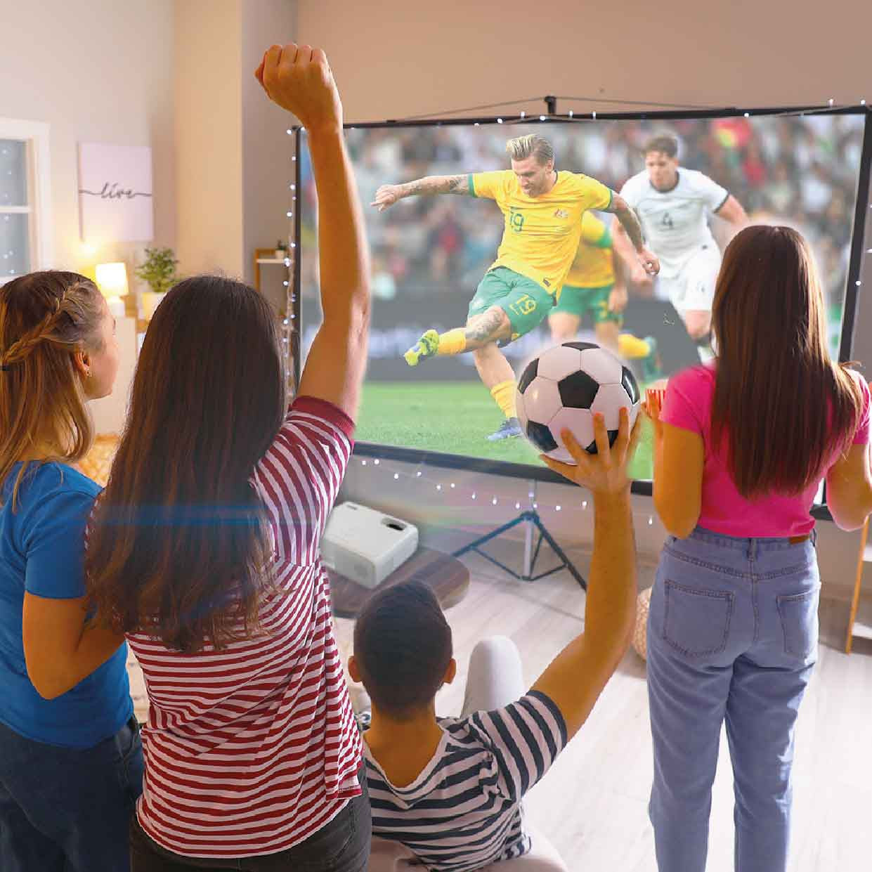 Laser 220 Series Gaming and Movie Bluetooth Projector with Screen