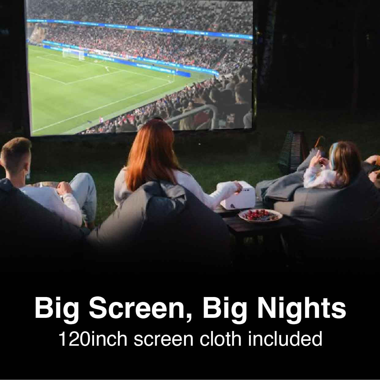 Laser 220 Series Gaming and Movie Bluetooth Projector with Screen