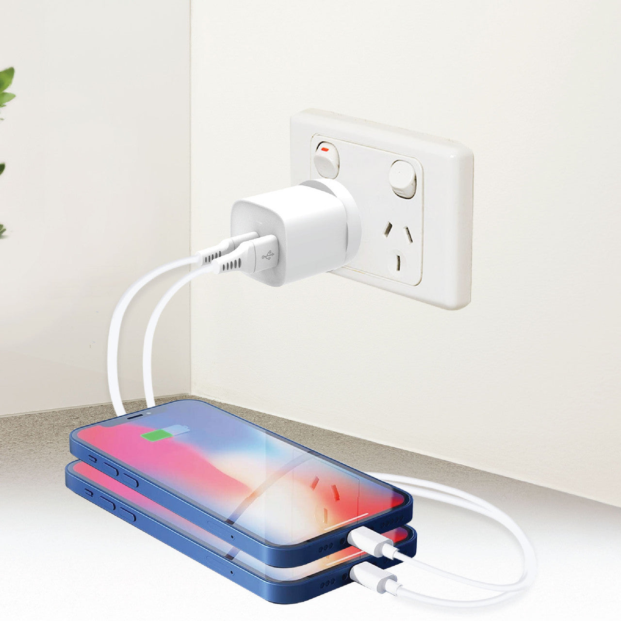 Laser Dual Port 45W USB Wall Charger White