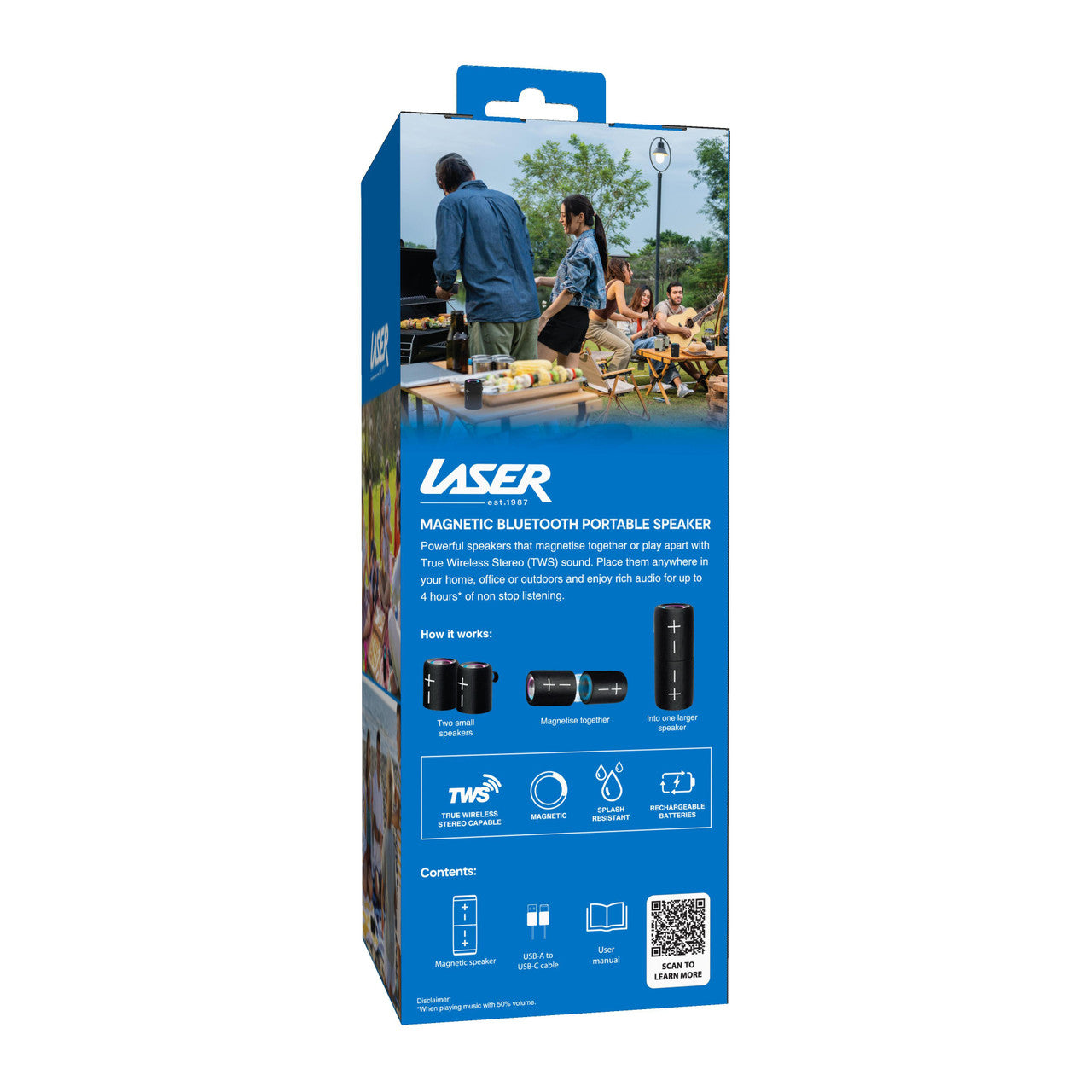 Laser Magnetic Bluetooth Pill Speaker 5W – Black