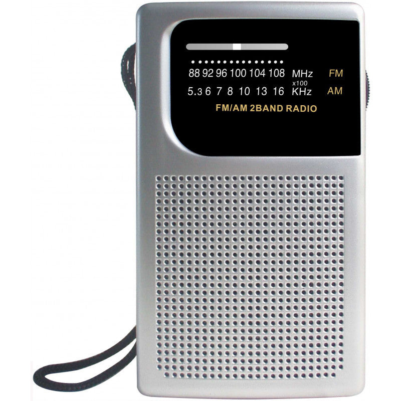 Laser SPK-PR1018 Pocket Portable AM/FM Radio – Built-in Speaker & Earphone Jack
