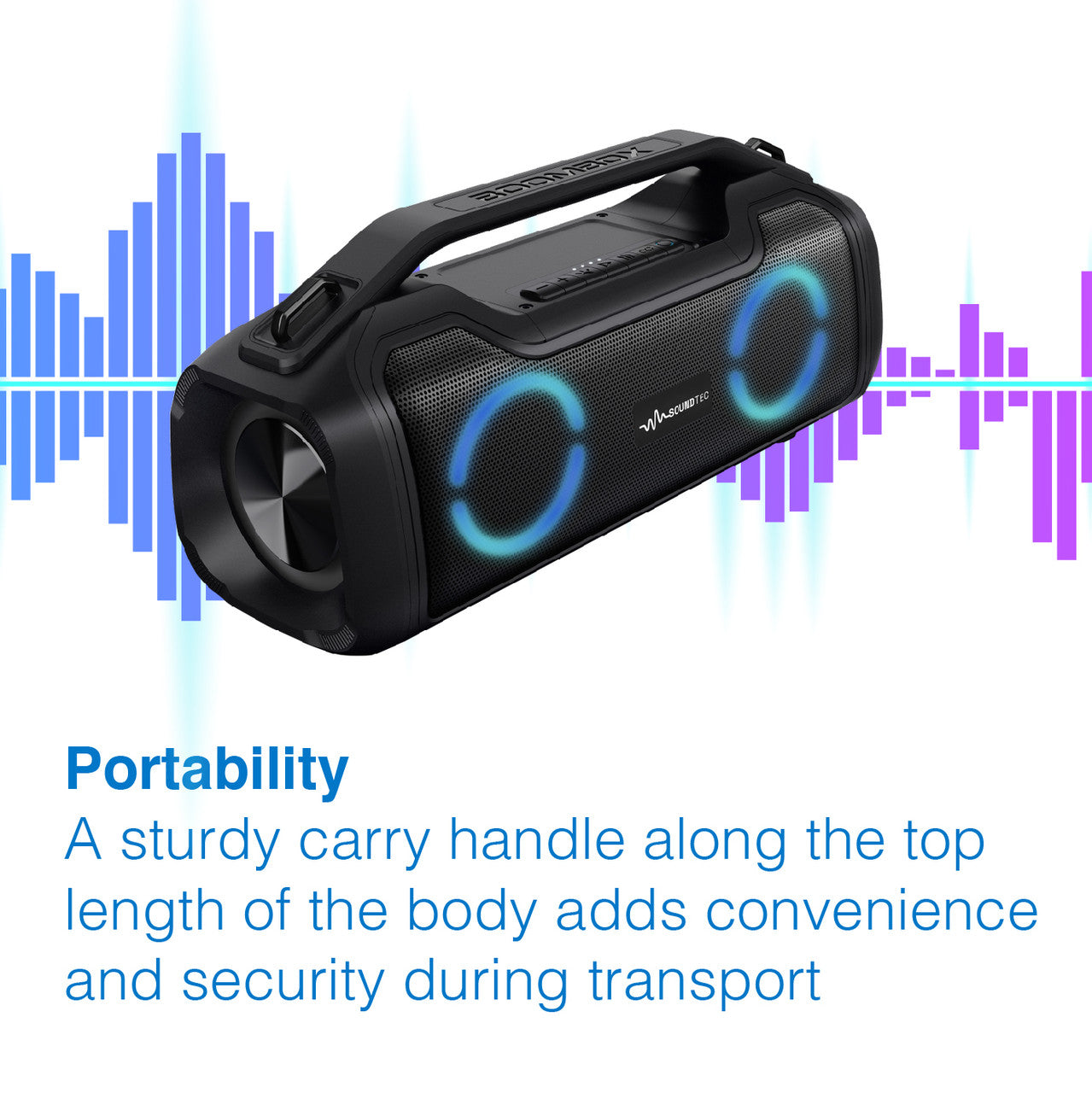 SoundTec 2.0CH Bluetooth Boombox Speaker with Powerbank