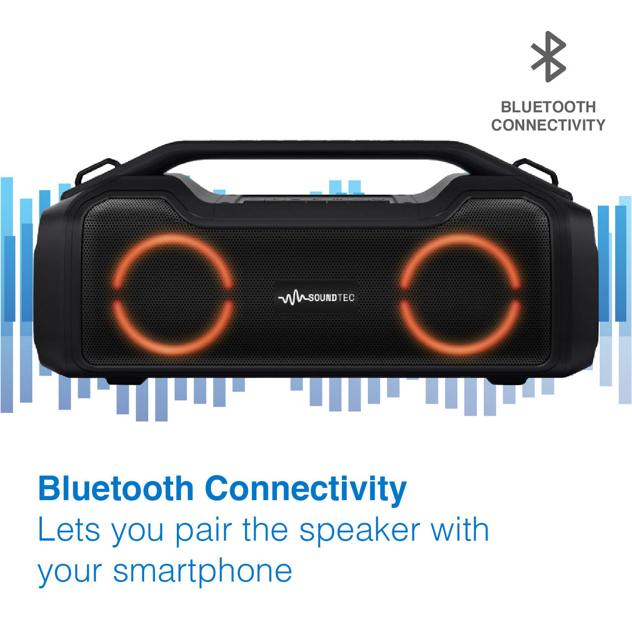 SoundTec 2.0CH Bluetooth Boombox Speaker with Powerbank