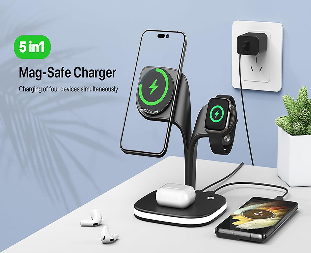5 in 1 Wireless Charging Station with Night Light