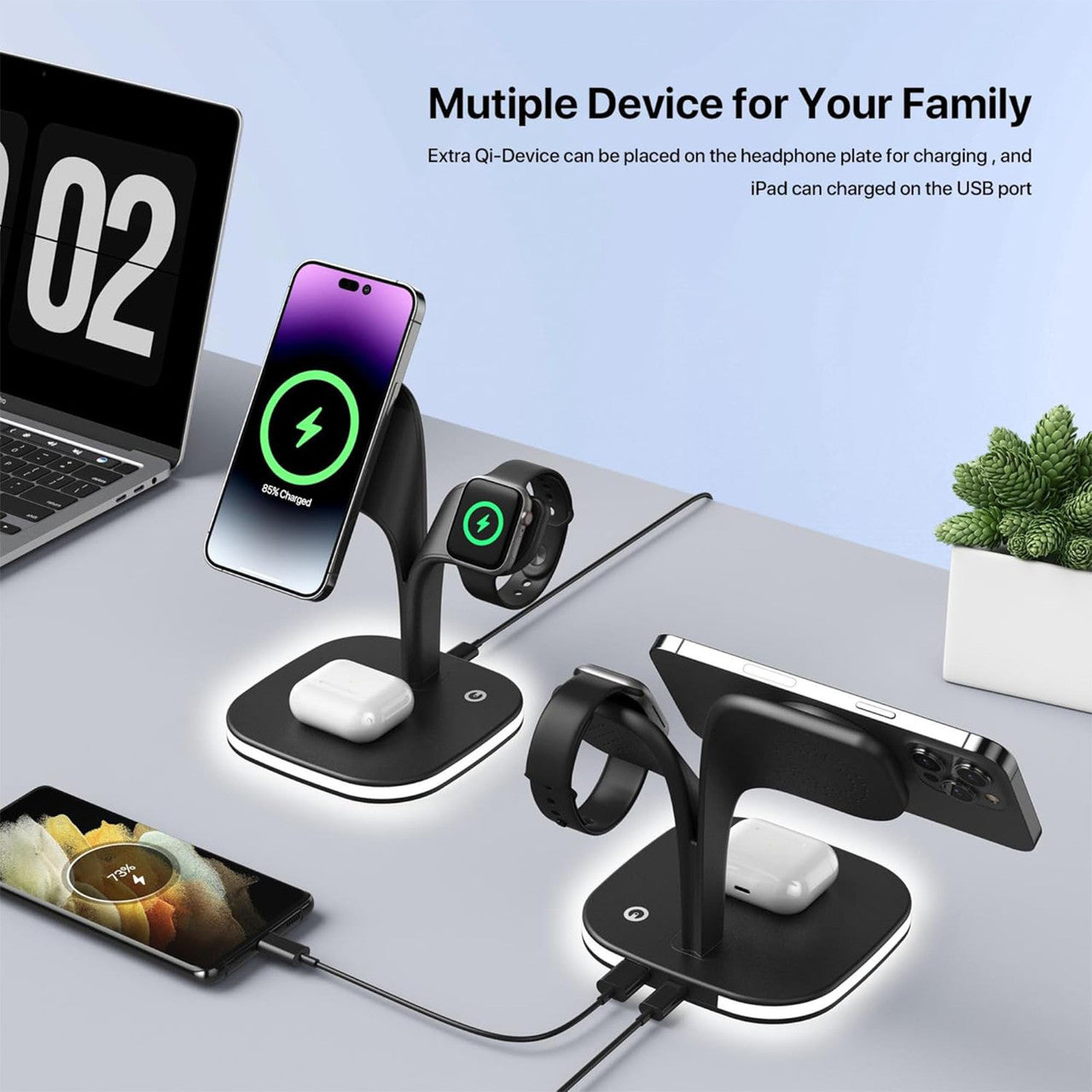 5 in 1 Wireless Charging Station with Night Light