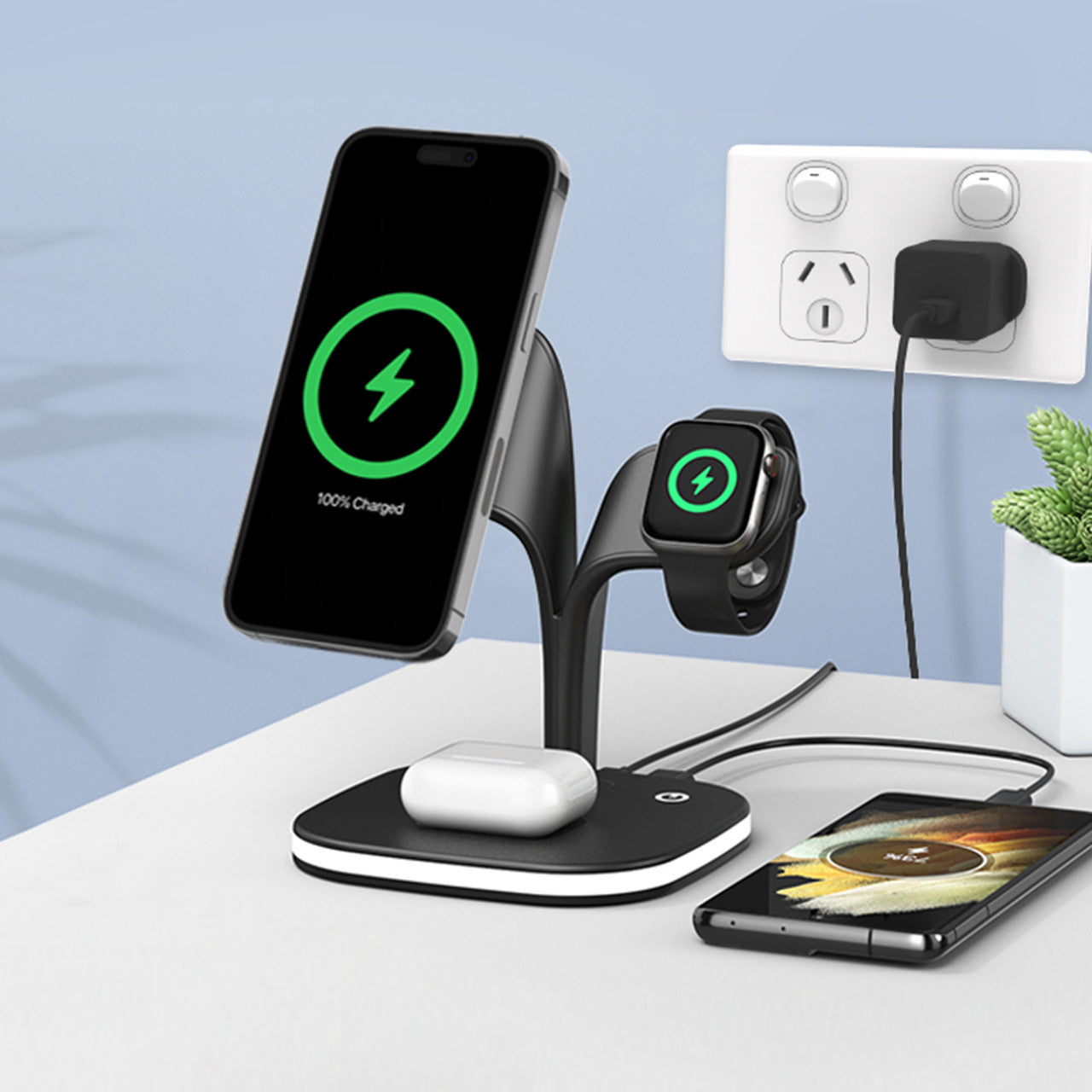 5 in 1 Wireless Charging Station with Night Light